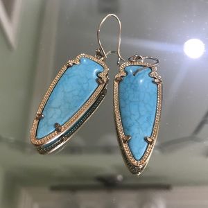 Kendra Scott Earrings - Turquoise & Gold